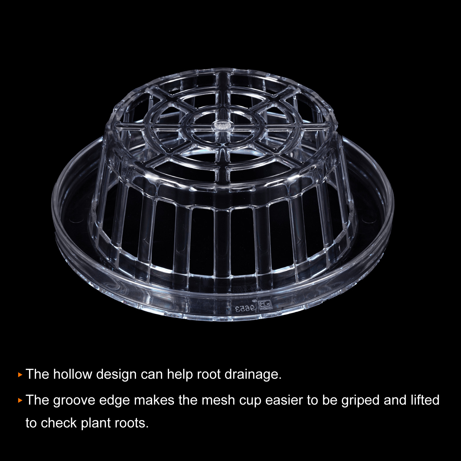 Uxcell 6 Inch Round Garden Plastic Mesh Cup Slotted Net Pot Basket for Flower Planting Clear 3 Pack