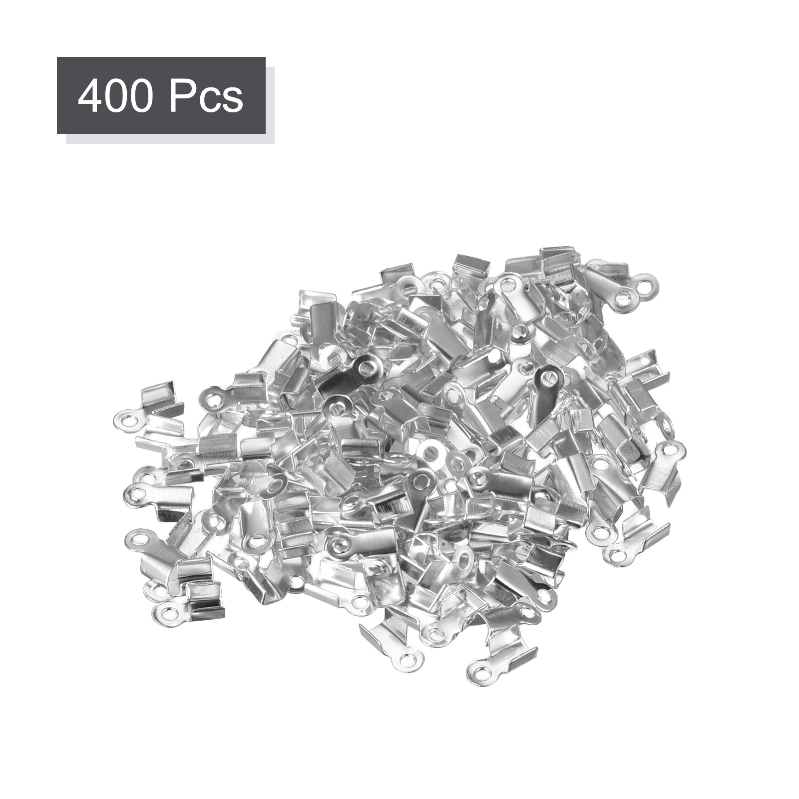 Unique Bargains Fold Over Cord Ends Terminators Crimp Cap Clasp Tips for Craft 3x6mm