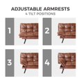 thumbnail image 6 of Zechuan Futon Tufted Back Convertible Sofa 71" Twin Size Bed - Faux Leather Loveseat Sofa - Brown, 6 of 9