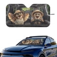 thumbnail image 2 of Xixirimido Car Windshield Sun Shade Foldable Sunshade Front Window Cover Sun Visor for Trucks SUVs Sedan Universal Car Interior Accessories, Funny Owls, 2 of 8