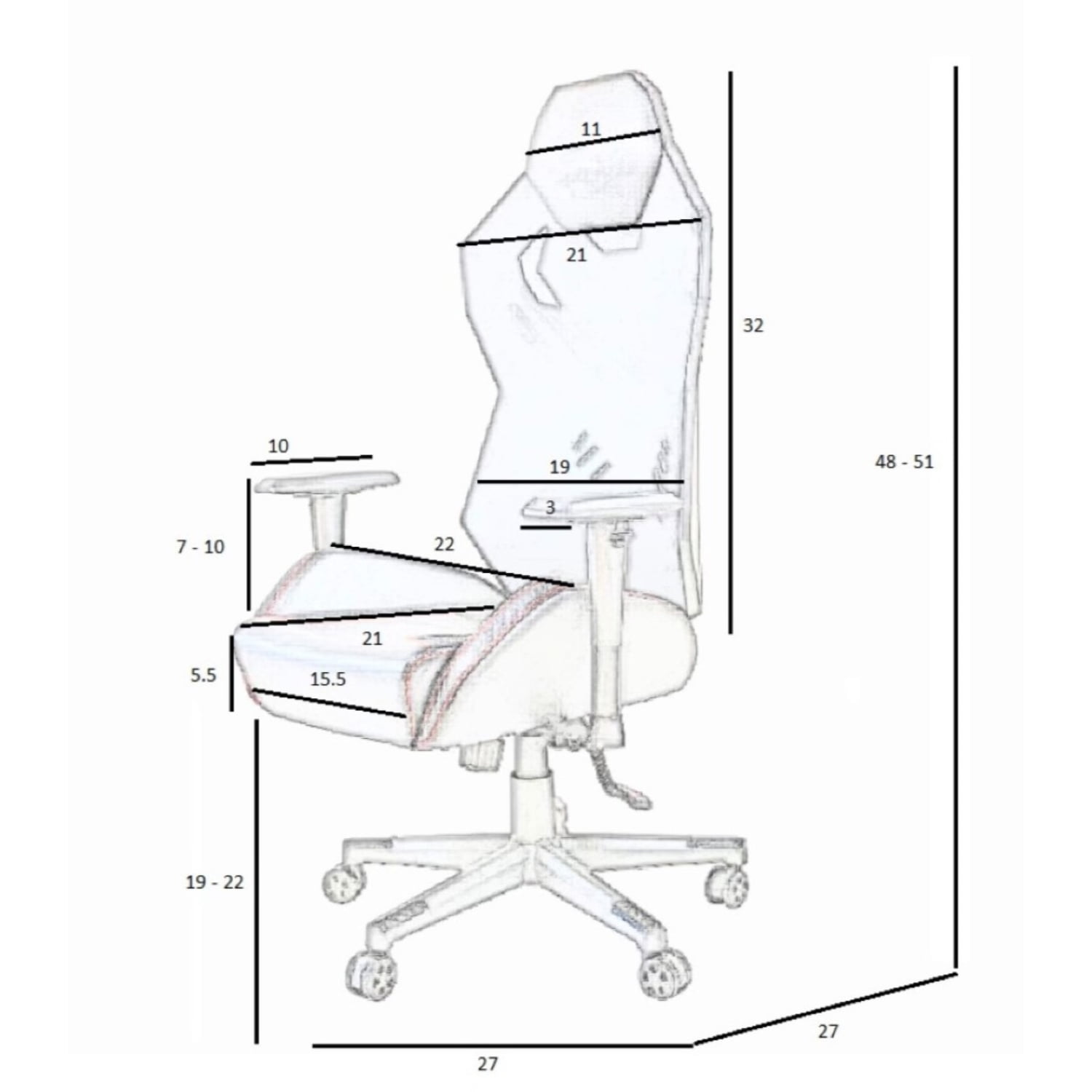 ViscoLogic PANTHER X Ergonomic Backrest and Seat Height Adjustment Computer Chair with Pillows Recliner Swivel Rocker Headrest and Lumbar Tilt E Sports Chair Black Walmart