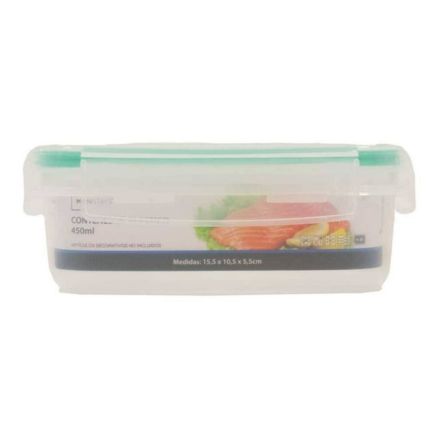 Contenedor Mainstays de Plástico Rectangular Transparente 450 ml