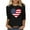 Black, variant on Feancey 4th of July Women's Summer Tops 3/4 Length Sleeve T-Shirts American Flag Heart Print Loose Tunics Holiday Casual Independence Day Shirt Sales Today Gray L