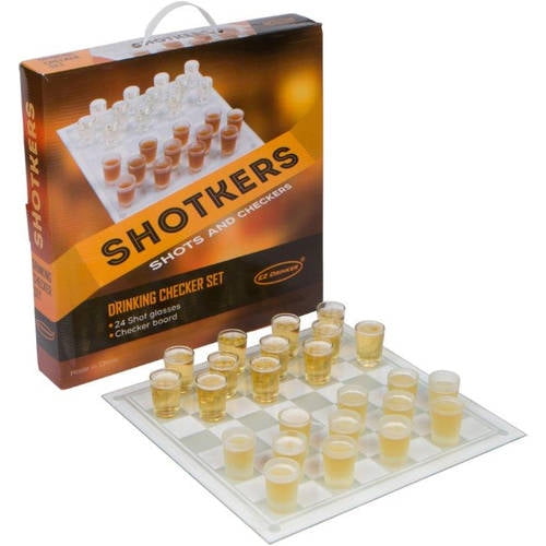 Shot Checker Set and Game Premium Board and Glasses Included By EZ