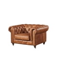 thumbnail image 2 of Crafters and Weavers Craftsman Mission Leather Arm Chair in Light Chestnut, 2 of 5