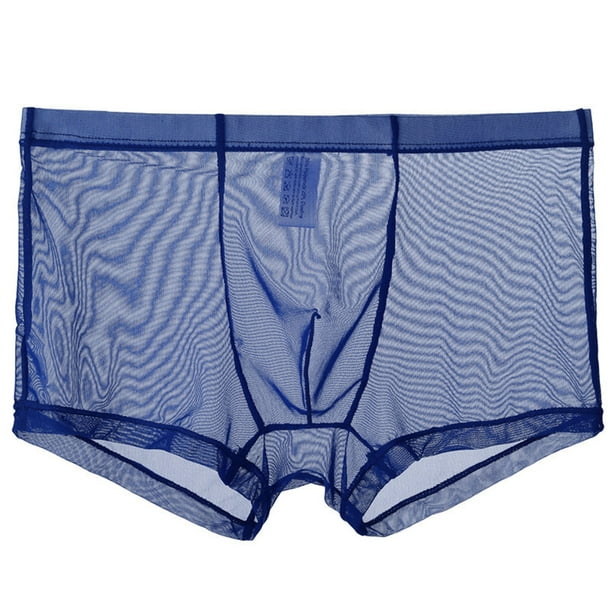 UHUSE - Men's Sexy Mesh Boxer Briefs Thin Transparent Underwear Shorts ...