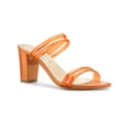 thumbnail image 1 of BLISSFUL STEP Sandales Mules à Talon Bloc à Brides pour Femme Orange 5,5, 1 of 7