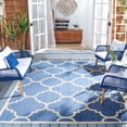 thumbnail image 3 of Safavieh Courtyard Becky Geometric Indoor/Outdoor Area Rug, Blue/Beige, 7'10" x 7'10" Square, 3 of 16