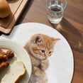 thumbnail image 3 of Funny Cats Round 13 Inch Placemats Set of 2, Cute Art Fun Lovely Animals on Toilets HeatResistant Non Slip Place Mats for Dining Table, Wipeable Braided Kitchen Table Mats for Housewarming, 3 of 9