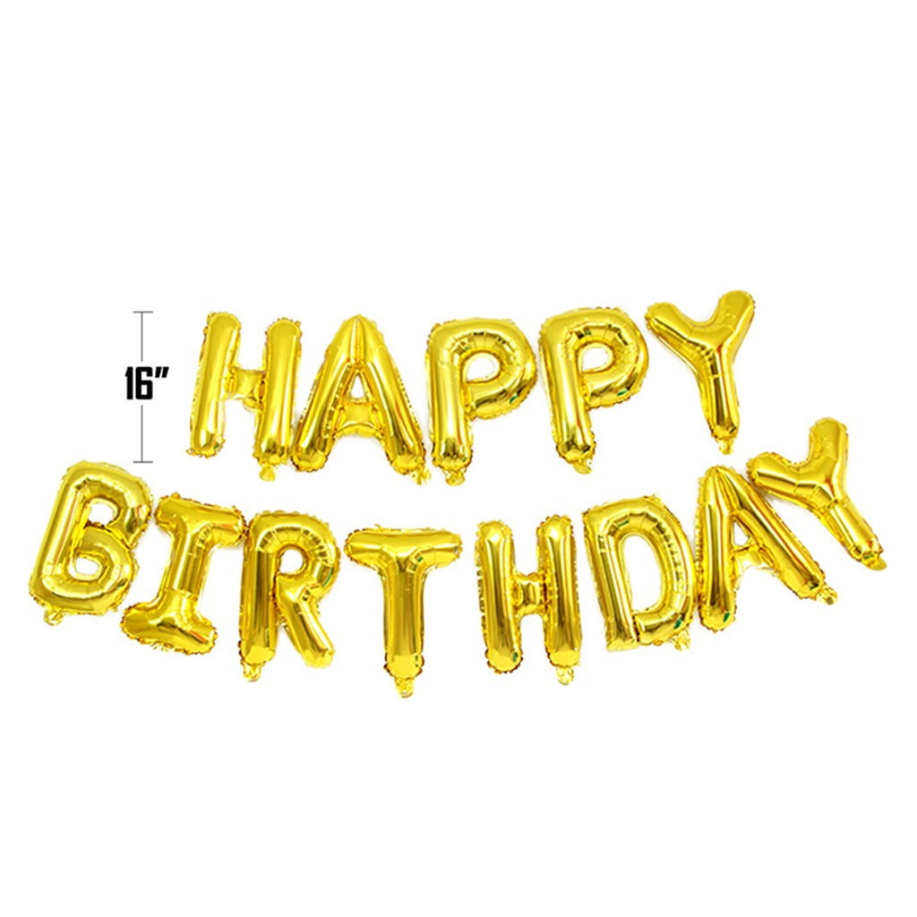 Details about  / Happy Birthday Balloon Banner Bunting Bright colors Letters Foil Balloons Party