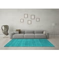 thumbnail image 3 of Ahgly Company Machine Washable Indoor Round Abstract Turquoise Blue Contemporary Area Rugs, 7' Round, 3 of 4