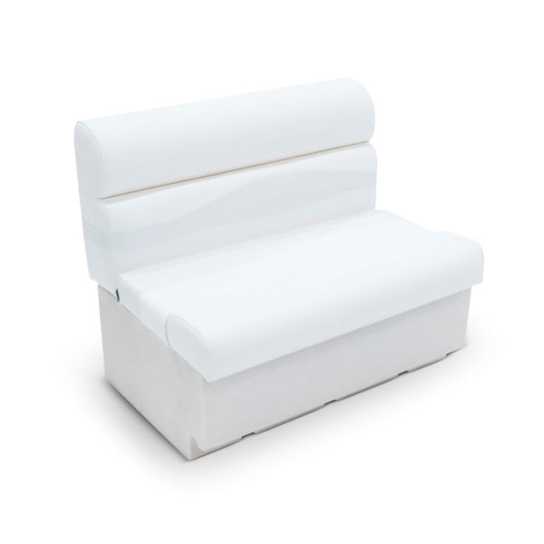 Taylor Made Boat Seat 674642 Platinum Series; Lounge Seat; Bench Seat; Non-Adjustable; Non-Foldable; White; Without Headrest; With Storage Compartment And Drainage Channels