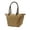 Taupe, variant on Nylon Medium Shopping Tote w/ Leather Like Handles - Black - BG-NL2016BK