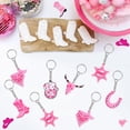 thumbnail image 4 of Disco Cowgirl Party Favors, 24pcs Pink Cowgirl Birthday Bachelorette Party Favors Keychains in 6 Styles Boots Sheepshead Horseshoe Kerchief Hexagram for Western Cowgirl Party Favors, 4 of 7