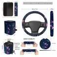 thumbnail image 5 of Uorisanigo Starry Butterfly 15Pcs Car Seat Covers Font Rear Set with Wheel Cover Protector,Seat Belt Cushion,Car Trash Can,Air Vent Pouch,Rearview Mirror Cover,Car Coasters,Interior Accessories, 5 of 7