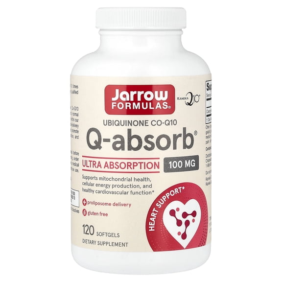 Jarrow Formulas Q-Absorb Co-Q10, Supports Heart Function, 100 mg, 120 Softgels