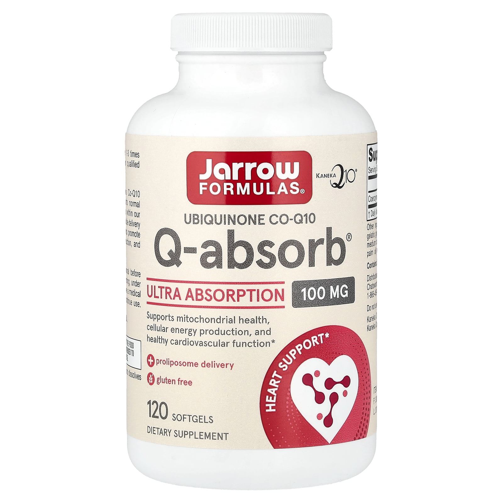 Jarrow Formulas Q-Absorb Co-Q10, Supports Heart Function, 100 mg, 120 Softgels