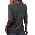 thumbnail image 5 of Lmnyox Summer T Shirt for Women Solid Color Half Sleeve Round Neck Tee Shirt Trendy Loose Ribbed Knit Basic Tops, 5 of 7