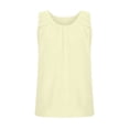 thumbnail image 4 of QLEICOM Women's Summer Basic Sleeveless Crewneck Casual Tank Tops Loose Shirts Pleated Solid Color Loose Fit Workout Yoga Vest Shirt Going Out Tee Pullover Blouses Yellow XL, 4 of 6