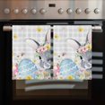 thumbnail image 2 of Easter Bunny Kitchen Towels Set of 2, Water Absorbent Dish Towel, Blue Easter Eggs Spring Floral Grey Plaid Decorative Hand Towels - Quick Drying Cloth for Cooking Baking, 18x28 Inch, 2 of 8
