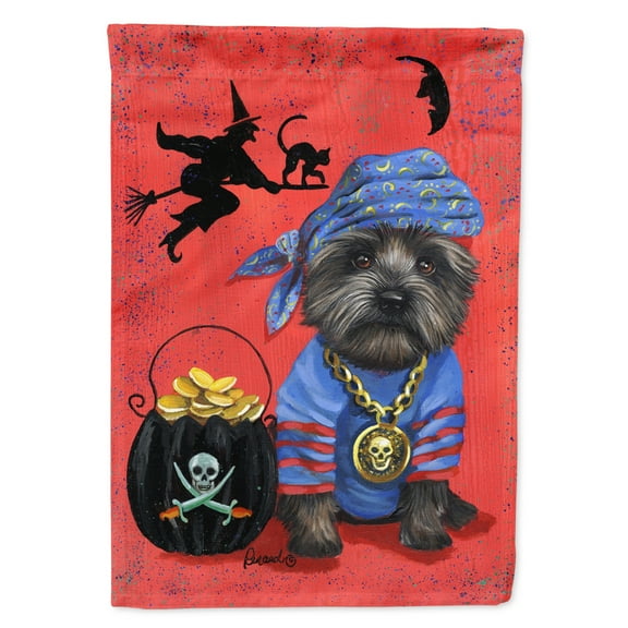 Carolines Treasures PPP3044CHF Cairn Terrier Black Pirate Halloween Flag Canvas House Size  Large multicolor