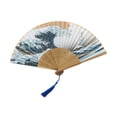 thumbnail image 1 of Taichi Handheld Fan Japanese Fan Vintage Style Pattern Handheld Folding Fan Chinese Folding Fan for Party Birthday Attachments, 1 of 8