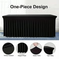 thumbnail image 5 of 6ft, Rectangle Table Skirts, Polyester Fitted Table Covers, Black Table Cloth For 6 Ft Table With Skirt, Wrinkle Resistant Spandex Table Cover, Party, 5 of 5