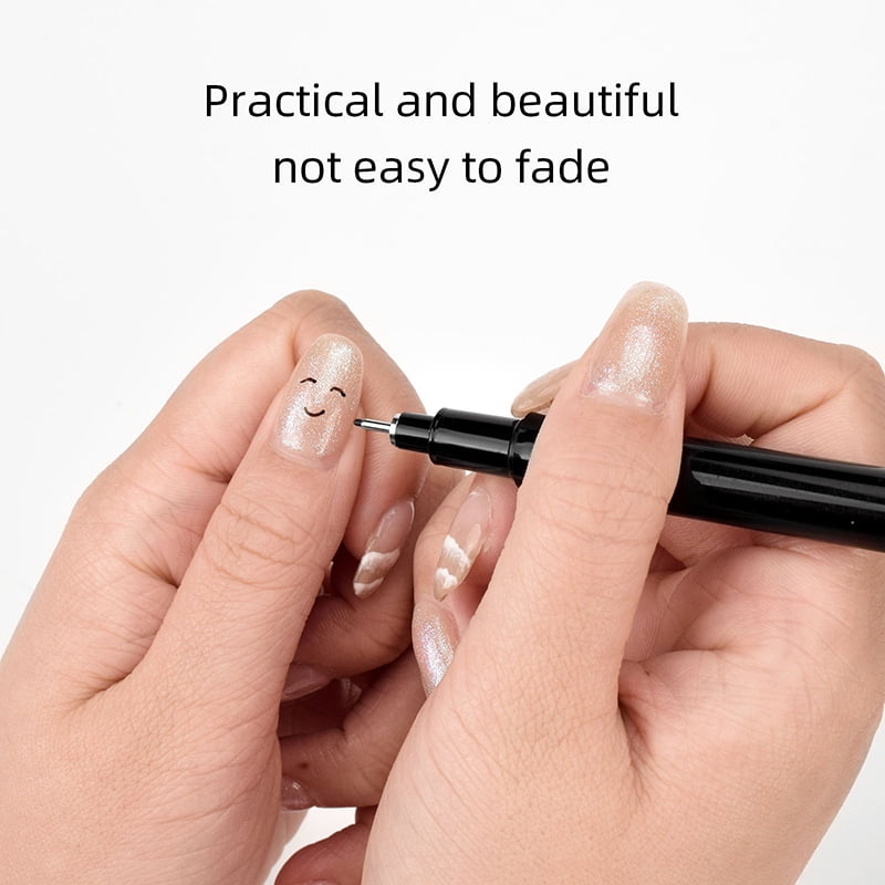 15pcs Professional Black Nail Art Gel Painting Drawing Dotting Pen Polish  Brush #2129577 | Heart nail designs, Heart nails, Valentine nail art