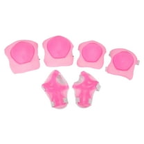 Unique Bargains 6PCS Skating Cycling Wrist Elbow Knee Protective Gear Guard Pads Set Pink White