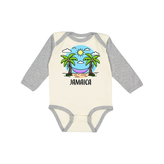 Inktastic Summer Vacation in Jamaica Boys or Girls Long Sleeve Baby Bodysuit