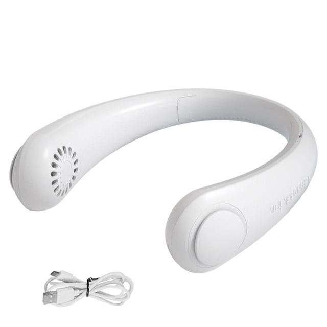 Ventilador de refrigeración Ventilador colgante de cuello ajustable Enfriador de aire sin hojas recargable para interiores y exteriores, color blanco Jumpingount HA004904-01B