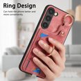 thumbnail image 2 of SaniMore for Samsung Galaxy S23 Case, Card Slots [Up to 2] Carabiner Finger Ring Stand Magnetic Car Mount PU Leather Skin Soft Shockproof TPU Anti-drop Anti-scratch Wallet Shell -Pink, 2 of 8