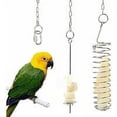 thumbnail image 1 of Comedero para pájaros, paquete de 2 comederos para pájaros al aire libre, dispensador de bolas de acero inoxidable para tetas de pájaros, accesorios para jaulas de pájaros, herramienta para frutas y, 1 of 1