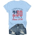 thumbnail image 4 of JFGHDG T Shirt Retro Independence Anniversary Tee Men'S 4th Of July Flag Tee Women'S Flag Graphic July 4th Tee Women'S Flag Graphic Tee Vintage Flag Men'S Tee Light Blue XL, 4 of 5