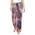 thumbnail image 1 of Fotbe Pink Lotus Buddha Pantalones de Pijama para Mujer, Pantalones de Dormir, Pantalones Pj con Cordón y Bolsillos-Small, 1 of 6