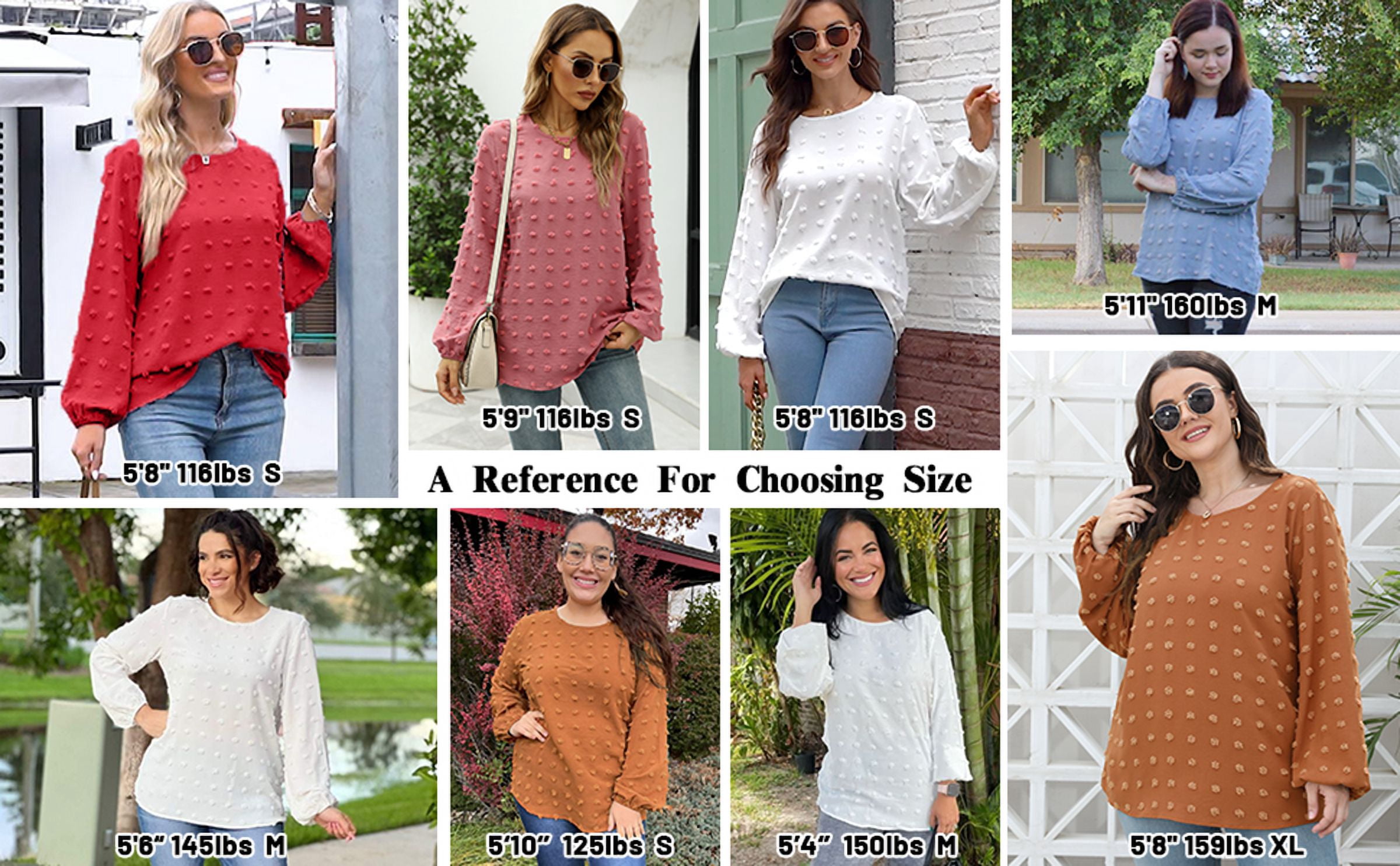 Blouses for Women Crewneck Long Sleeve Tops Chiffon Pom Pom Shirts Fall Casual