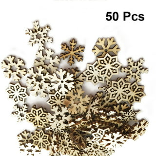 jojofuny 90 Pcs Pendant Christmas Wood Cutout Unfinished Wood Cutout Xmas  Party Decor Wooden Snowflakes for Crafts Home Decorations Wooden Snowflake
