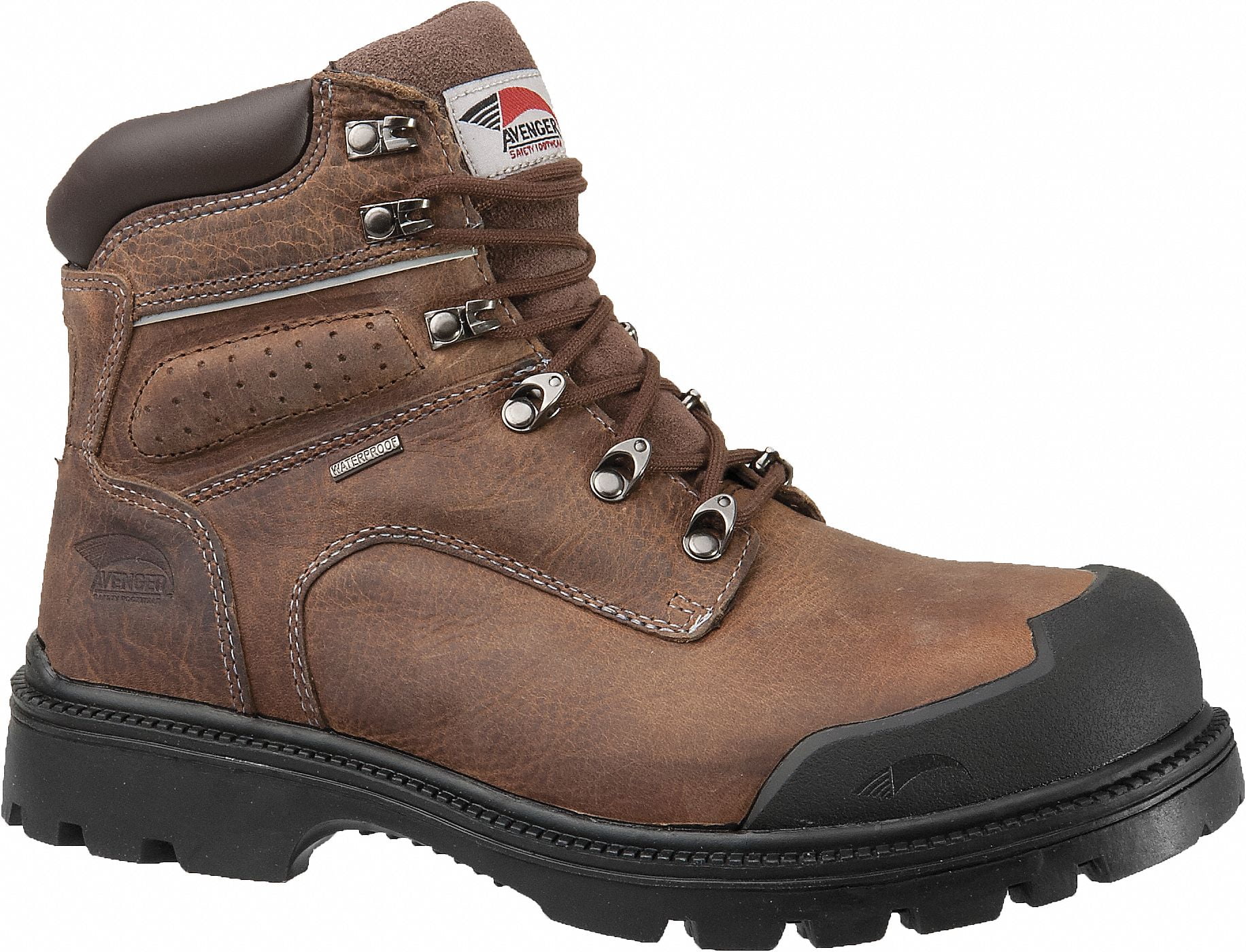 6" Height Men's Work Boots, Steel Toe Type, Brown, Size 101/2W