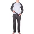 thumbnail image 4 of SLEEPHERO Mens Pajama Set Long Sleeve 2 Piece Raglan Mens Sleepwear Set Pjs for Men Heather Grey w/ Black Medium, 4 of 4