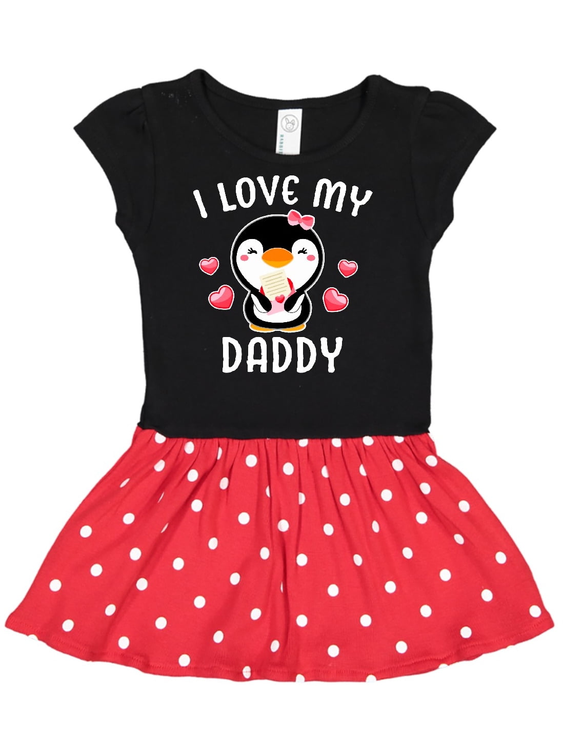 inktastic I Love My Daddy with Cute Penguin and Hearts Toddler T-Shirt