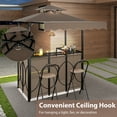 thumbnail image 2 of Gymax 3-Piece Outdoor BBQ Canopy w/ Bar Table & 2 Foldable Bar Chairs Set for Patio Coffee, 2 of 10