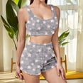 thumbnail image 4 of Jalioing Women's Lounge Set 2 Piece Fuzzy Fleece Shorts Tank Tops Pajama Set Winter Comfy Sleepwear, 4 of 6