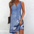 thumbnail image 2 of Robes d'Été pour Femmes 2024 Robe Courte de Vacances à la Plage Robe de Plage Vintage à Imprimé Floral Robe Bohème Sans Manches Évasée à Bretelles Robes Coupe Ample, 2 of 5