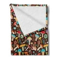 thumbnail image 2 of Mushroom Soft Flannel Fleece Throw Blanket, Paradise by Assorted Abstract Fungi Types and Forest Plants Hand Drawn Style, Cozy Plush for Indoor and Outdoor Use, 50" x 60", Multicolor, by Ambesonne, 2 of 5