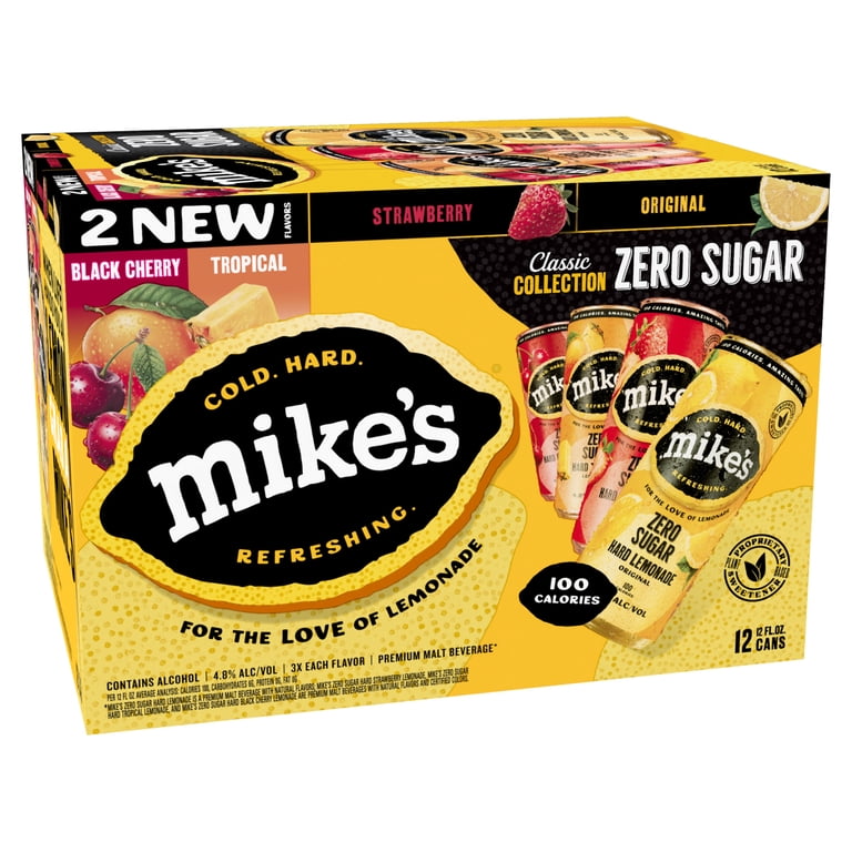 Mike's Hard Zero Sugar Variety Pack, 12 Pack, 12 fl oz Cans, 4.8