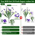 thumbnail image 2 of Flores artificiales TURNMEON para exteriores, 20 paquetes, color morado, 2 of 7