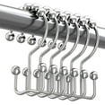 thumbnail image 1 of LAICAIW Shower Curtain Hooks Rings, Rust-Resistant Metal Double Glide Shower Hooks for Bathroom Shower Rods Curtains, Set of 12 Hooks-Chrome, 1 of 7