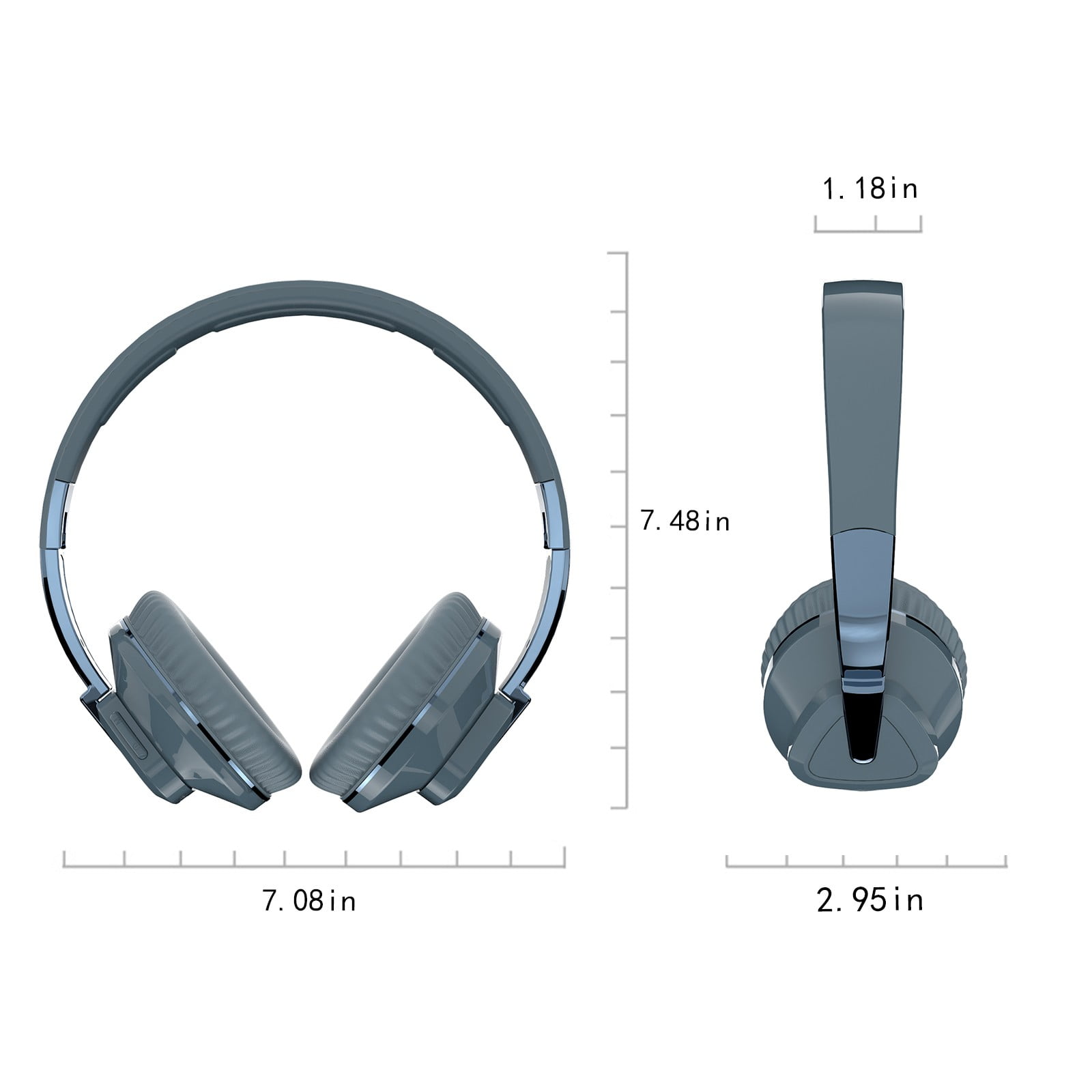 Bluetooth Headphones, 120H Playtime Headphones Wireless Bluetooth with 3 EQ Modes, Low Latency, Hands-Free Calls, Over Ear Headphones for Travel Home Office Cellphone PC - Navy