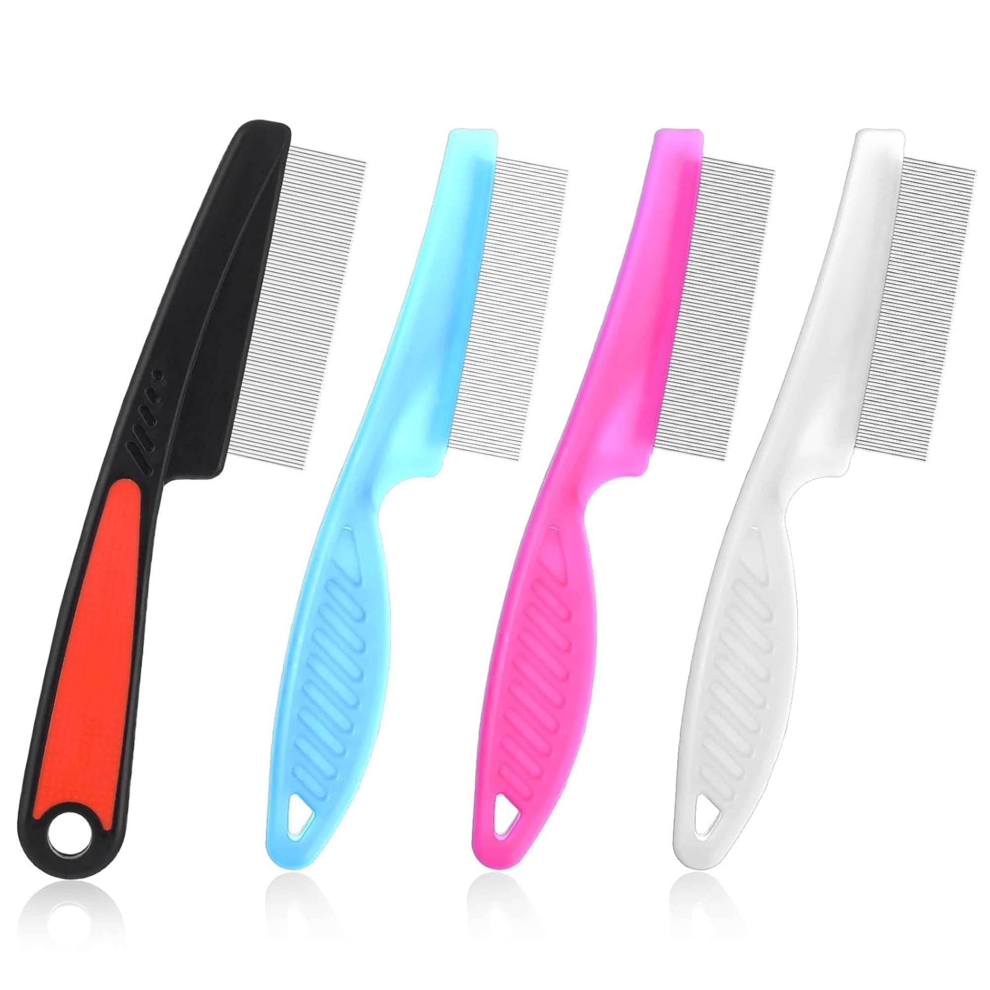 RAGUPEL 4 Pcs Stainless Steel Dandruffs Comb,Fine Tooth Psoriasis Comb Metal Lice Combs Dandruff Remover Scalp Combs for Dandruff,Lice,Thick,Dry,Curly Hair