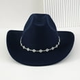 thumbnail image 4 of Western Cowboy Hat For Men And Women Bohemian Style Fedora With Rhinestone Embellishments Curved Brim Fashion Accessory, 4 of 4